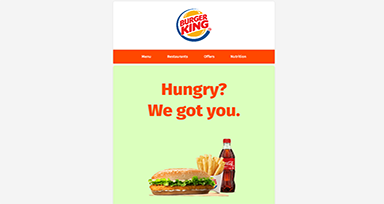Burger King Promotional Email